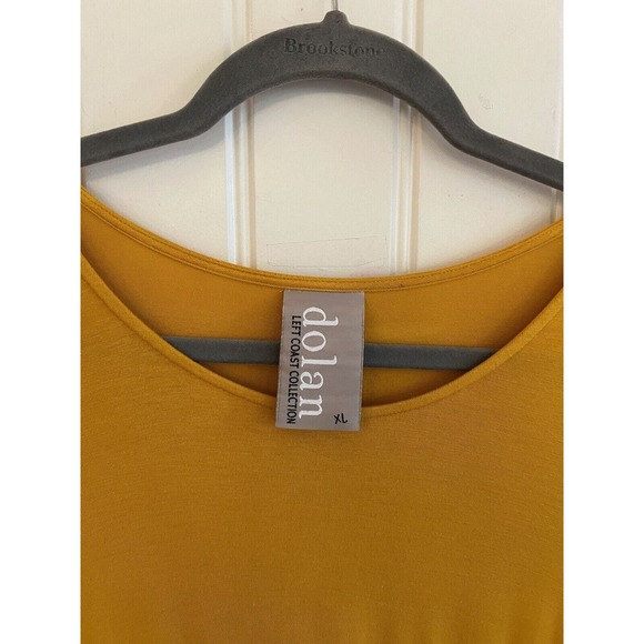 Anthropologie Ingrid Tiered-Ruffle Dress by Dolan Yellow Gold Knit Size XL NWOT - Picture 3 of 8